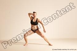 Underwear Martial art Woman White Moving poses Average long colored Dynamic poses Academic